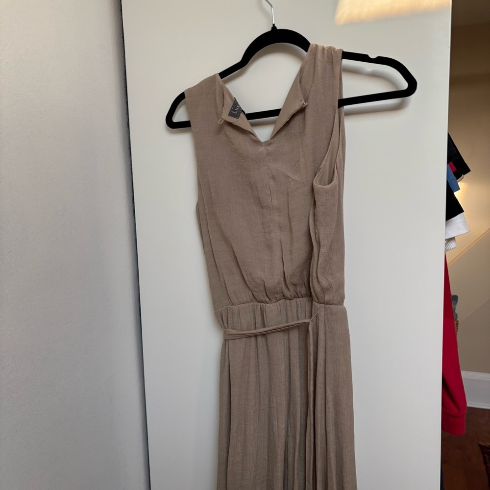 Elegant Tan Sleeveless Jumpsuit - Picture 6 of 7